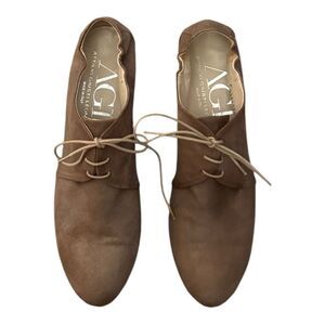 AGL Attilio Giusti Leombruni Lace-Up Wedge Bootie Women Size EU38 US7.5